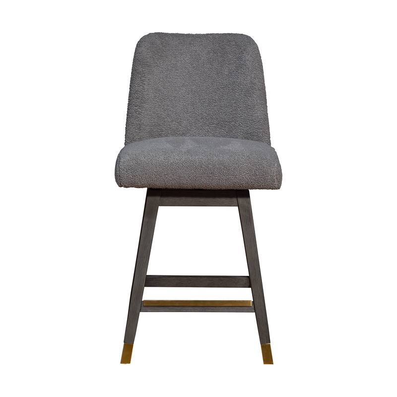 Amalie Upholstered Bar Stool, Swivel Counter Chair with Solid Wood Frame