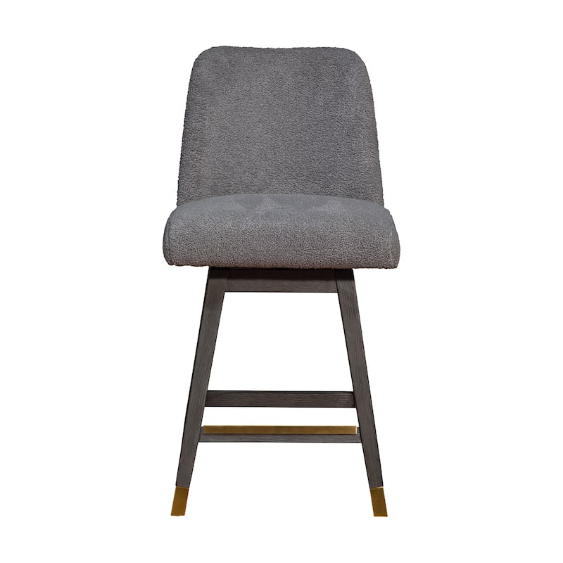 Amalie Upholstered Bar Stool, Swivel Counter Height Stool with Solid Wood Frame