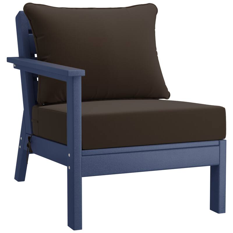 Birchwood All Weather HDPE Outdoor Patio Navy Blue Deep Seating Conversation Set (6-Piece Set)