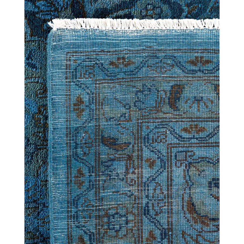 Fine Vibrance, One-of-a-Kind Hand-Knotted Area Rug - Blue, 8' 2" x 10' 3" - 8' 2" x 10' 3"
