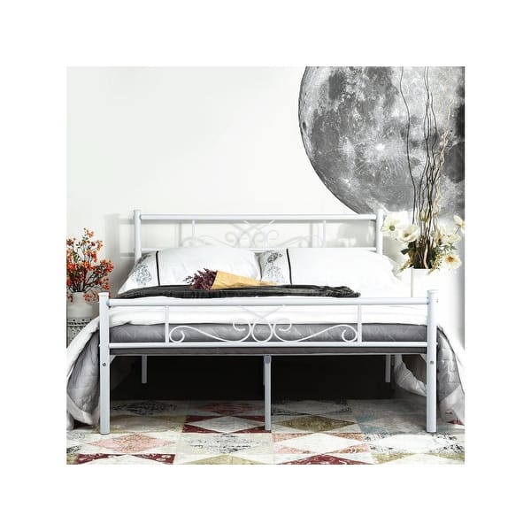 Shop Queen Size Metal Bed Frame Platform Mattress Foundation