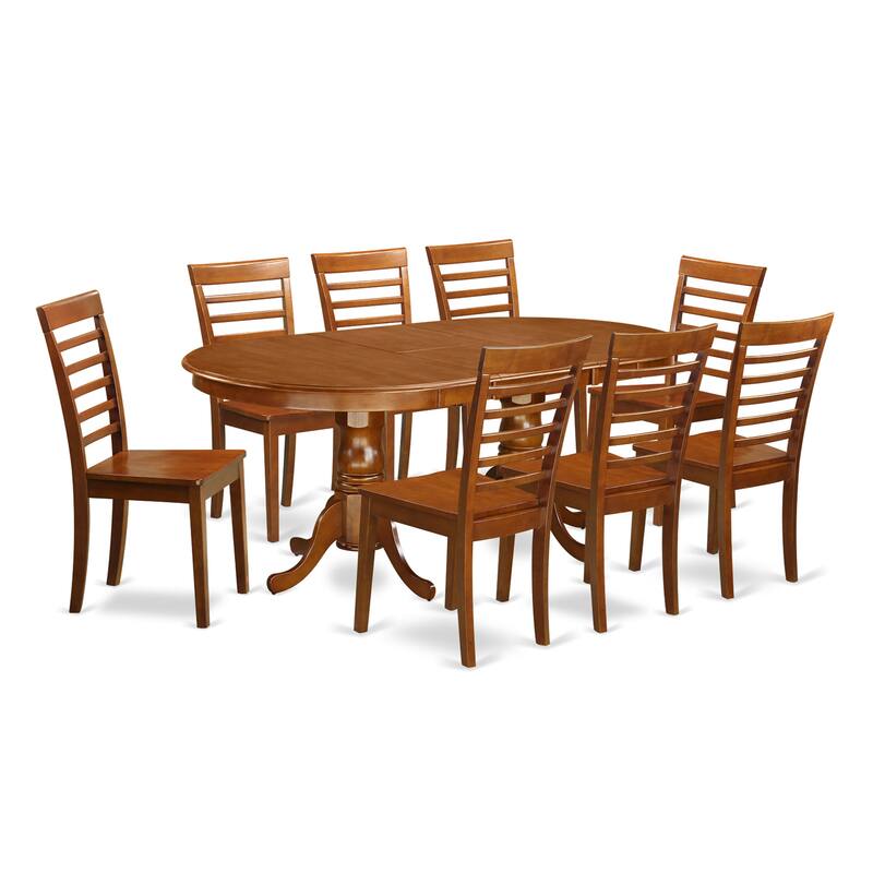 East West Furniture Dining Set Includes an Oval Dining Table with Butterfly Leaf and Kitchen Chairs (Chair Seat Type Options)
