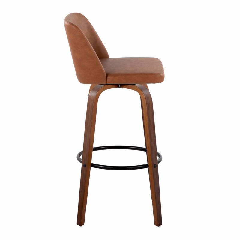 Carson Carrington Vallberga 30" Fixed-Height Bar Stool with Walnut Wood Base (Set of 2)