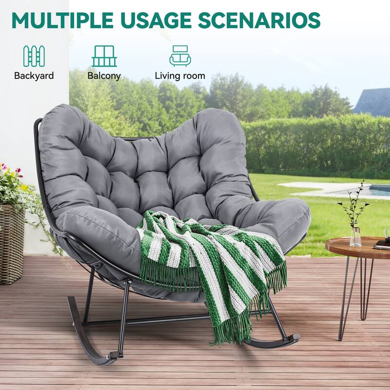 Moasis Outdoor Rocking Chair with Cushion