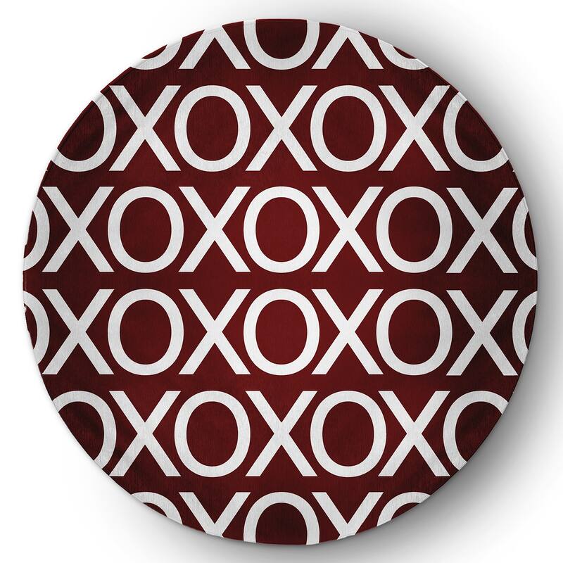 Hugs and Kisses Valentines Chenille Rug