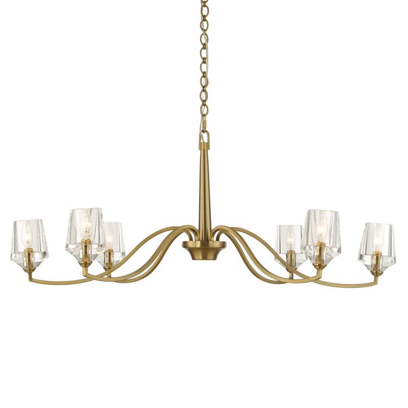Uttermost Barcelona 6 Light Brass Chandelier - 40.25"W x 40.25"D x 15.5"H
