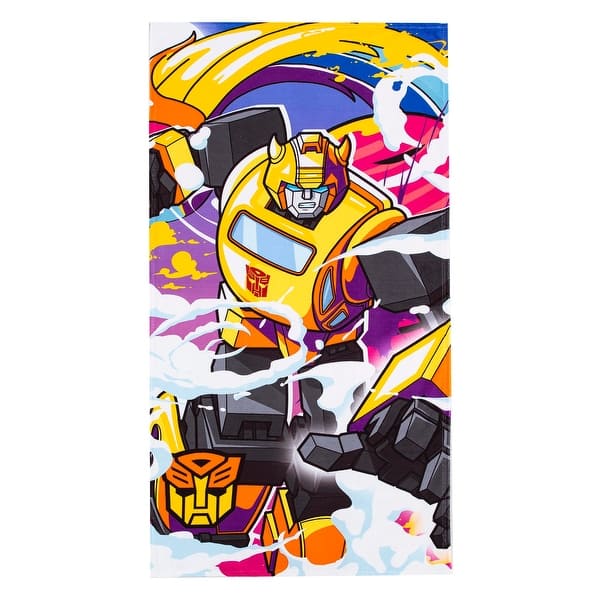 slide 2 of 5, Hasbro Transformers Neon Smoke Beach Towel 30×60 Inches - 30x60