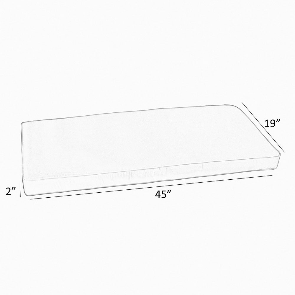 Sunbrella Canvas Ivory Indoor/ Outdoor Bench Cushion 37" to 48", Corded