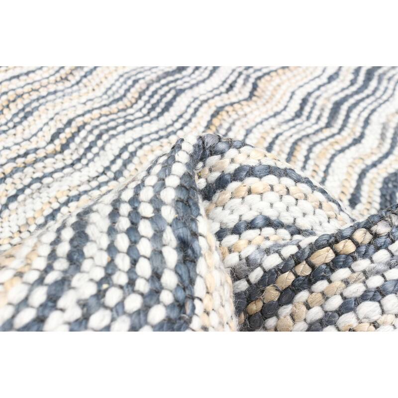 ECARPETGALLERY Braid weave Sienna Dark Grey Wool Rug - 5'8 x 7'6