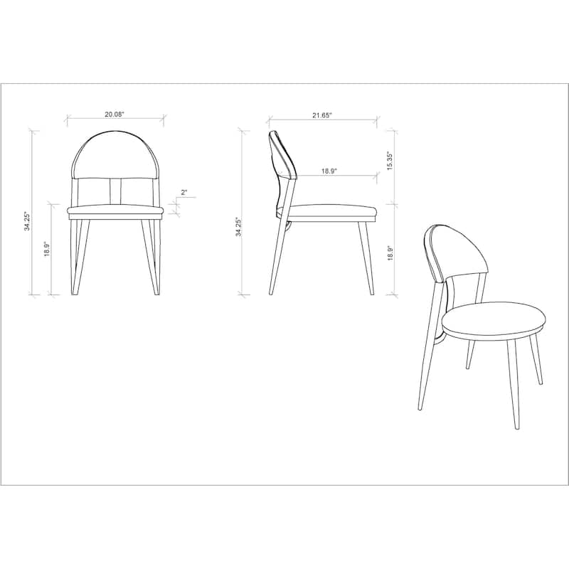 Somette Kona Taupe Elegant Side Chair Set, Set of 2