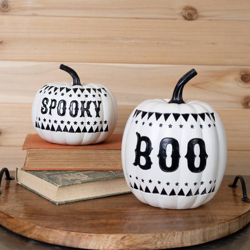 Spooky and Boo Pumpkin (Set of 2)