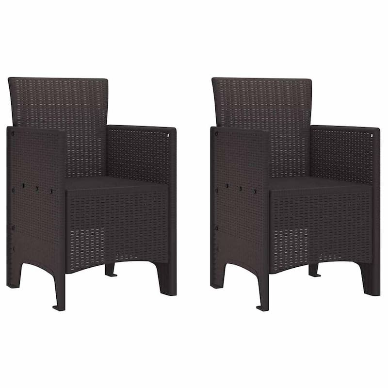 vidaXL Garden Dining Set 3/5 pcs Anthracite/Brown Polt rattan - 100 x 100 x 73 cm