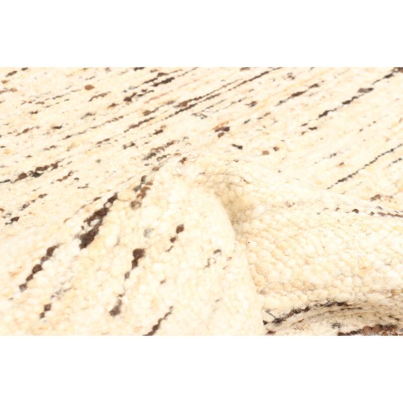 ECARPETGALLERY Braid weave Sienna Beige Wool Rug - 5'4 x 7'7