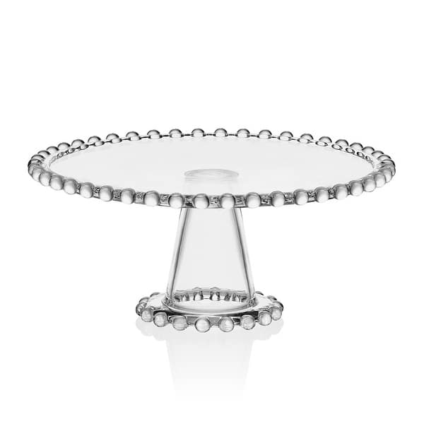 Fitz and Floyd Beaded Large Cake Stand, 10.75 Inch