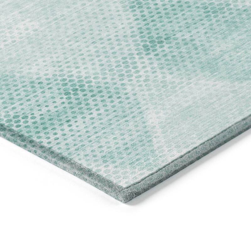 Machine Washable Indoor/ Outdoor Modern Diamonds Chantille Rug