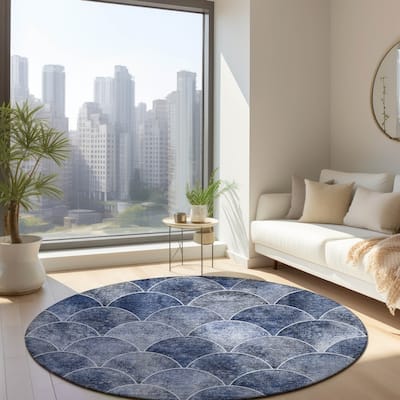 Machine Washable Indoor/ Outdoor Chantille Contemporary Rug