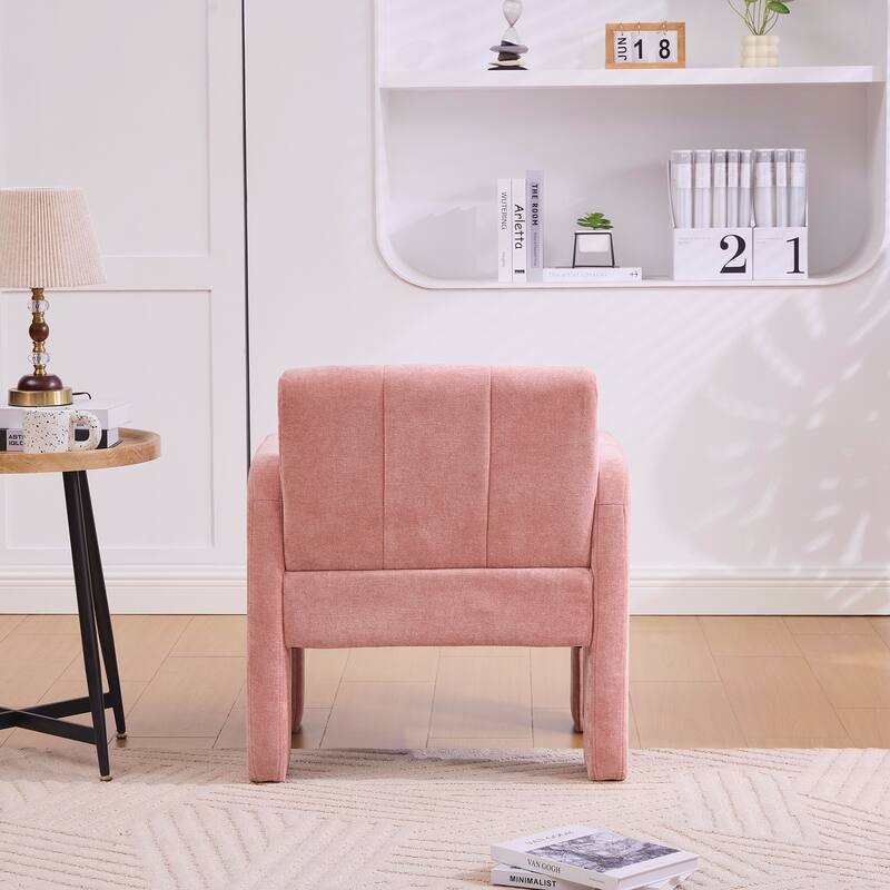 Modern Minimalist Casual Single Armchair Living Room, Bedroom, Office Area Upholstered Chair Comfortable Padded Armchair