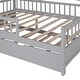 preview thumbnail 10 of 33, Wooden Full House Bed with Twin Trundle and Storage Shelves, Sturdy Pine Frame