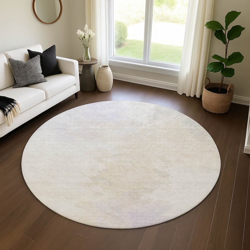 Premium Washable Super Soft Abstract Modern Mayfield Rug - Beige - 8' x 8'