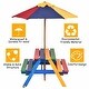 preview thumbnail 10 of 8, 4 Seat Outdoor Kids Picnic Table Bench Set with Removable Umbrella