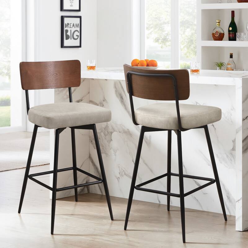26"/ 29" Faux Leather Swivel Counter/ Bar Stools Set of 2/3