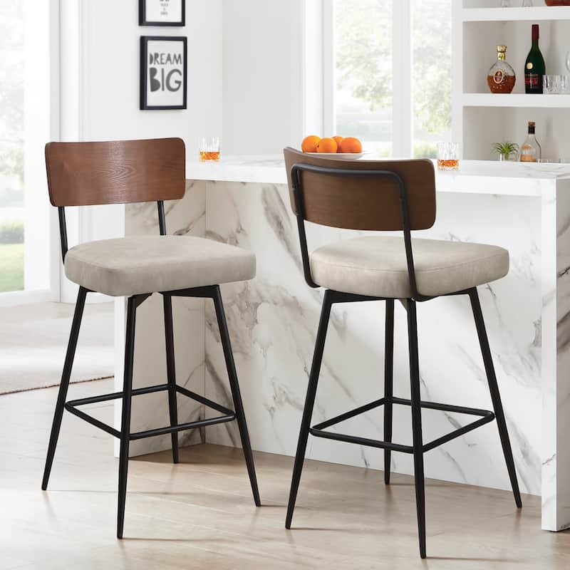Faux Leather Upholstered Swivel Counter/Bar Stools Set of 2/3/4