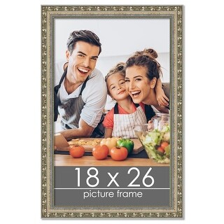 18x26 Frame Silver Ornate Antique Solid Complete Wood Picture Frame with UV  Acrylic, Foam Board Backing, & Hardware - Bed Bath & Beyond - 38741251