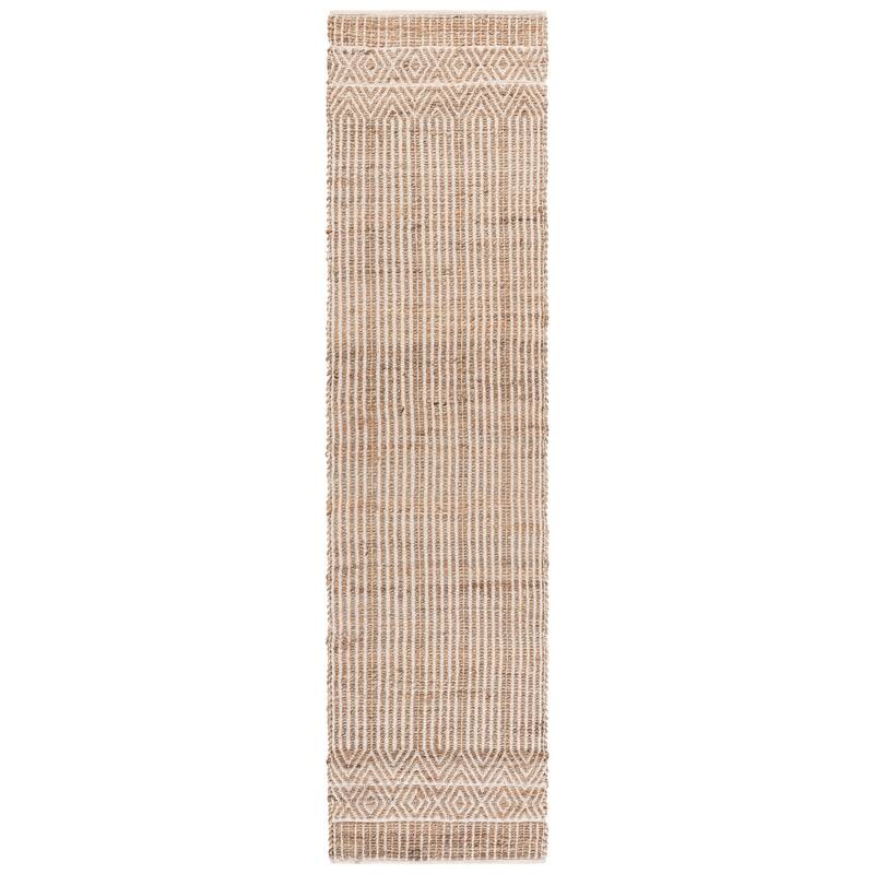 SAFAVIEH Hand-Woven Wolfgard Bohemian & Eclectic Jute Rug - Natural/Ivory - 2' x 9' Runner