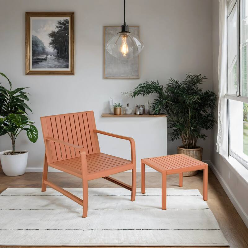 Malwee Indoor/Outdoor Furniture Chair Set with Table, All-Weather UV Resistant PP Material, for Garden, Balcony & Living Room