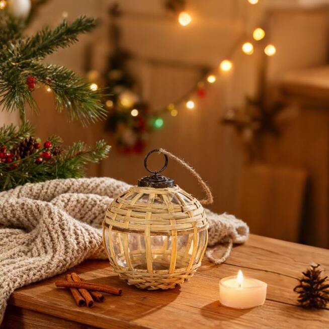 D3.3" X-Mas Hanging Ornament, Decorative Hanging Ball Christmas Tree Ornaments for Holiday Party Decorations, Set of 3