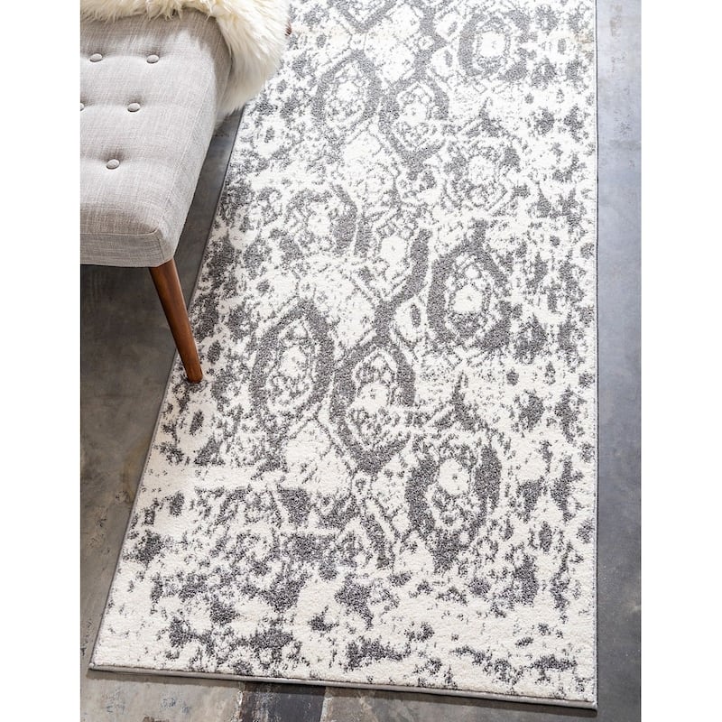 Transitional Traka Collection Area Rug - 2'x6' - Light Gray