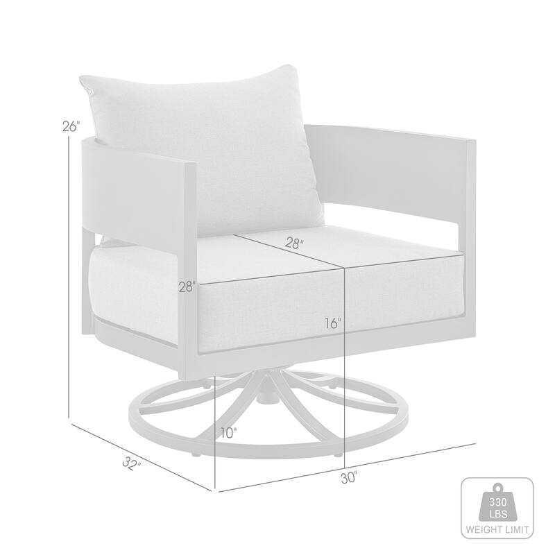 Argiope Dark Grey Aluminum Outdoor Swivel Rocking Chair
