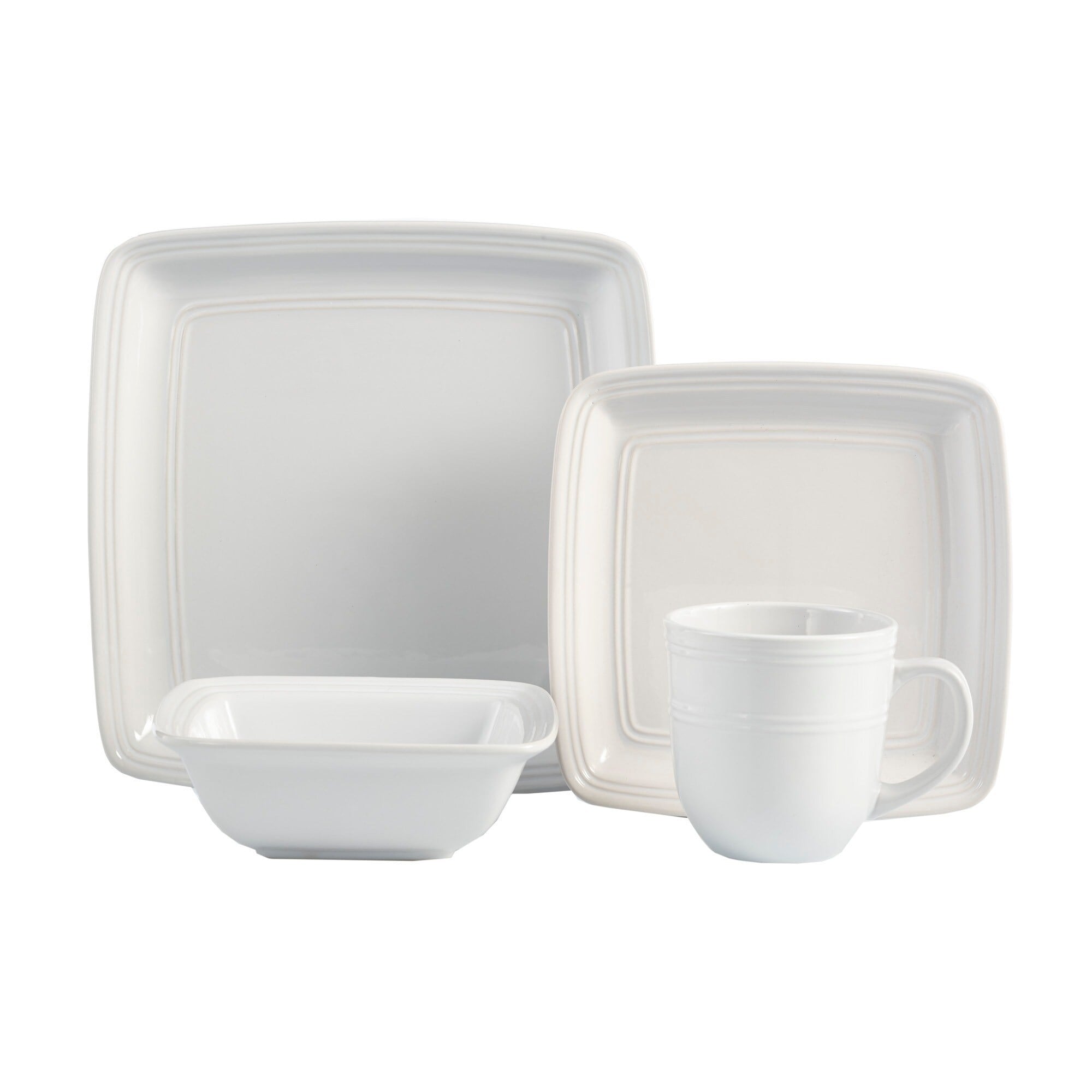 Corelle Square Pure White 16-Piece Dinnerware Set 