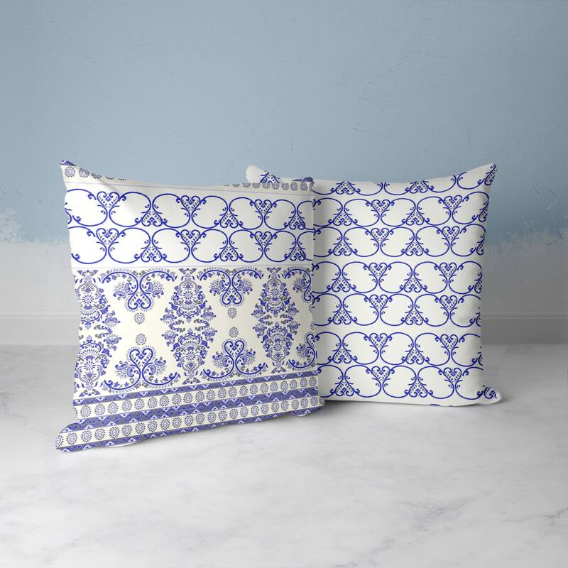 Amrita Sen Floral Fusion Indoor Outdoor Pillow with Zip