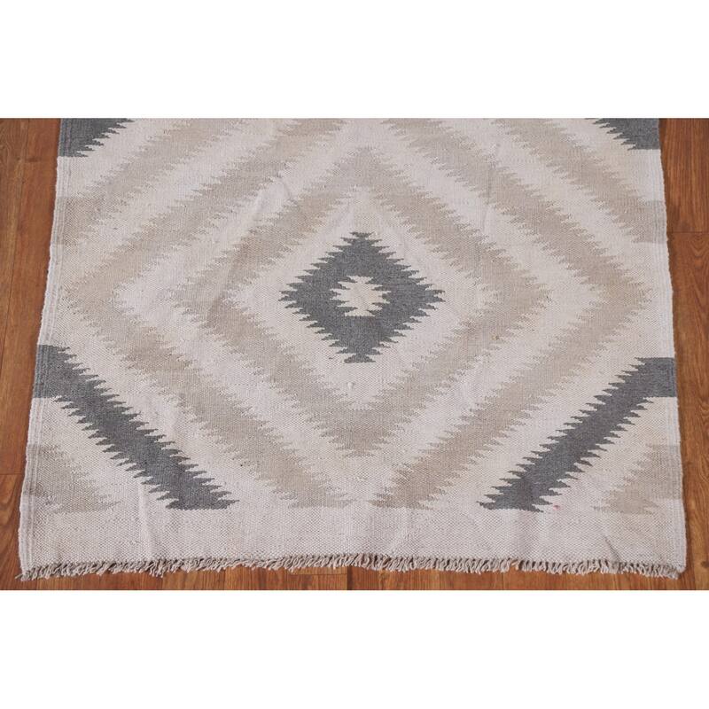 Reversible Kilim Accent Rug Flatweave Oriental Wool Carpet - 3'0"x 4'10"