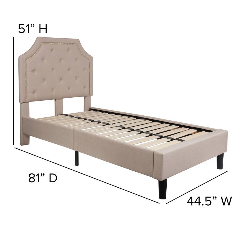 Tufted Platform Bed with 10 Inch Pocket Spring Mattress