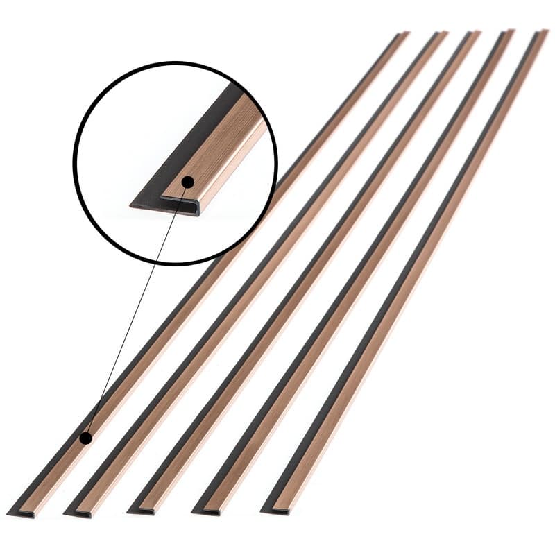 FASÄDE 47 in. Decorative Vinyl Large Profile J Trim Polished Copper (5 Pack) - 5 Pack