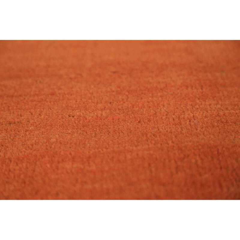 Orange Gabbeh Oriental Runner Rug Handmade Wool Carpet - 3'3" x 6'6"