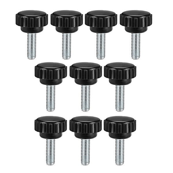 M6 x 15mm Male Thread Knurled Clamping Knobs Grip Thumb Screw on Type 10 Pcs