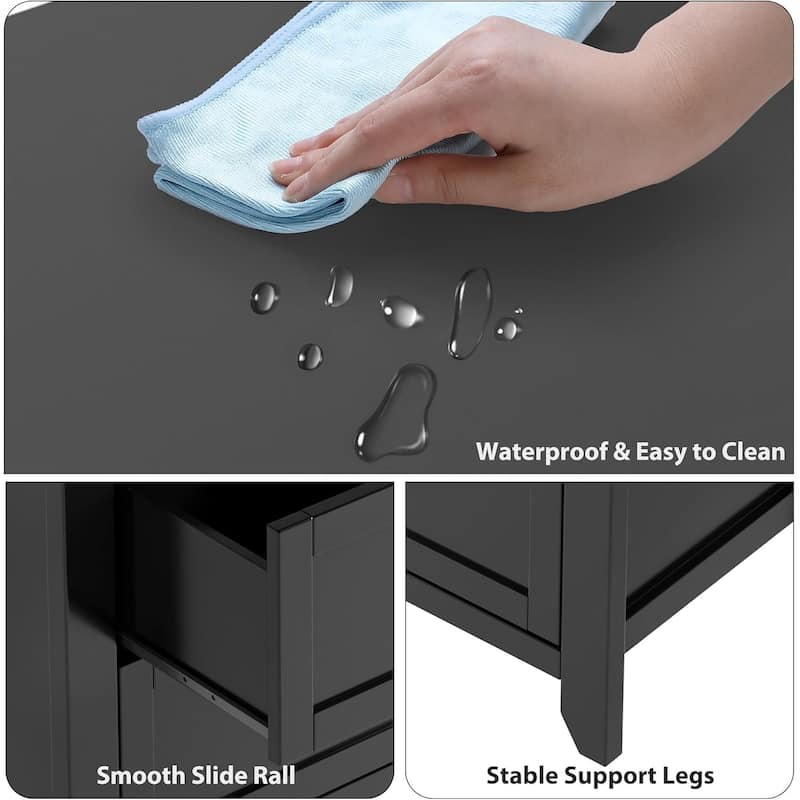 6 Drawer Dresser for Bedroom, Wooden Chest with Deep Drawers and Metal Knobs for Entryway, Hallway, or Kids Room