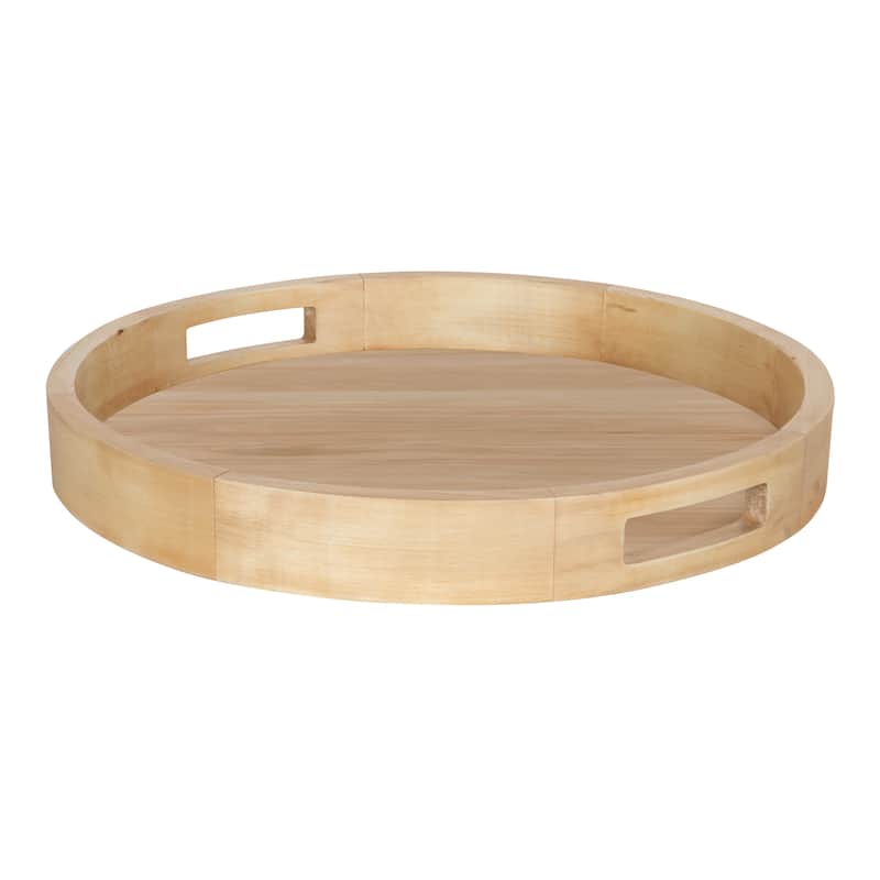 Kate and Laurel Hutton Round Wood Tray - 18" Diameter