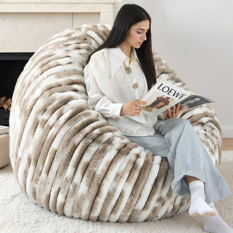 UIXE Modern Plush Faux Fur Bean Bag Chair