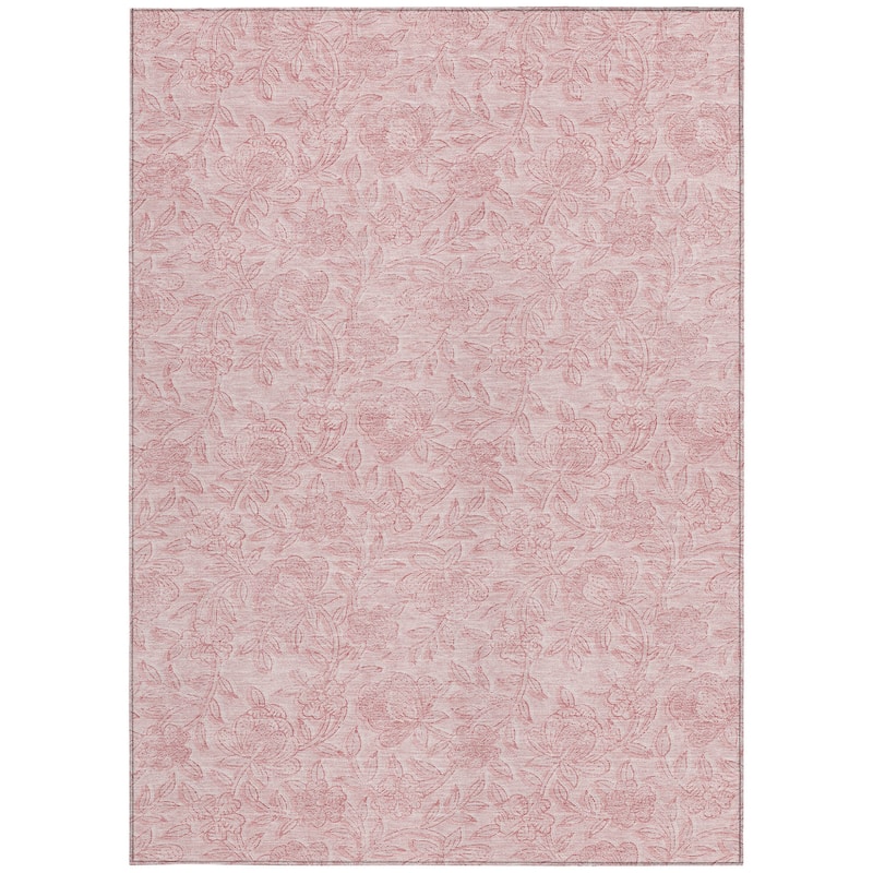HomeRoots Floral Transitional Rectangle Outdoor Rug