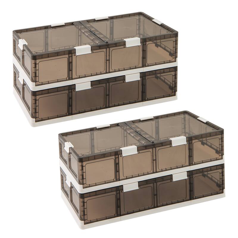 Costway 2/4 Pack 26.5 Gal Under Bed Storage Containers with Wheels - 4 Pack