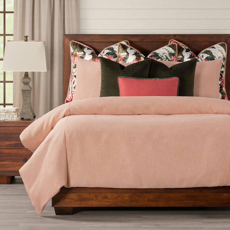 Smithsonian Lattice Weave Duvet Cover Set - Lattice Rose - California King - 10 Pieces or More