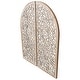 preview thumbnail 20 of 22, Brown Wooden Handmade Arched Floral Wall Decor with Intricate Carvings (Set of 2)
