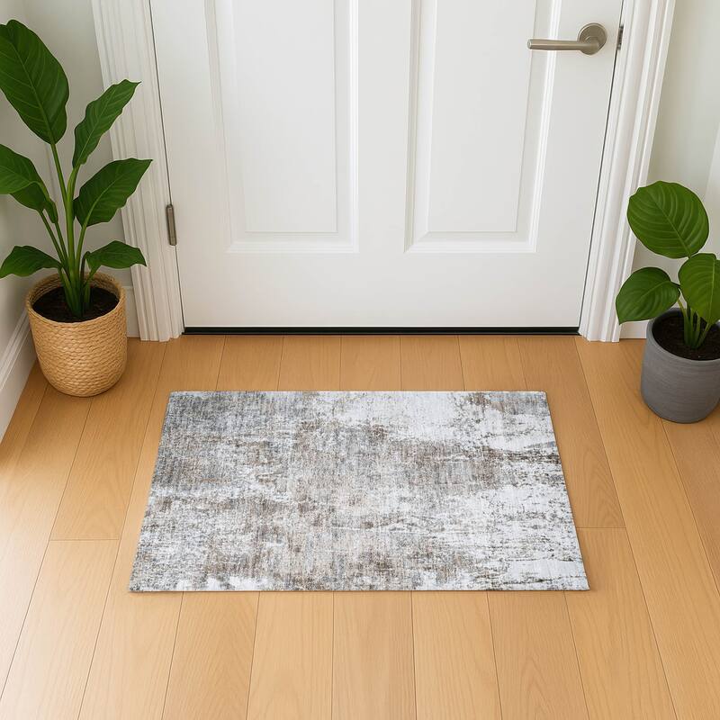 Premium Washable Super Soft Abstract Mayfield Rug - Brown - 1'8" x 2'6"