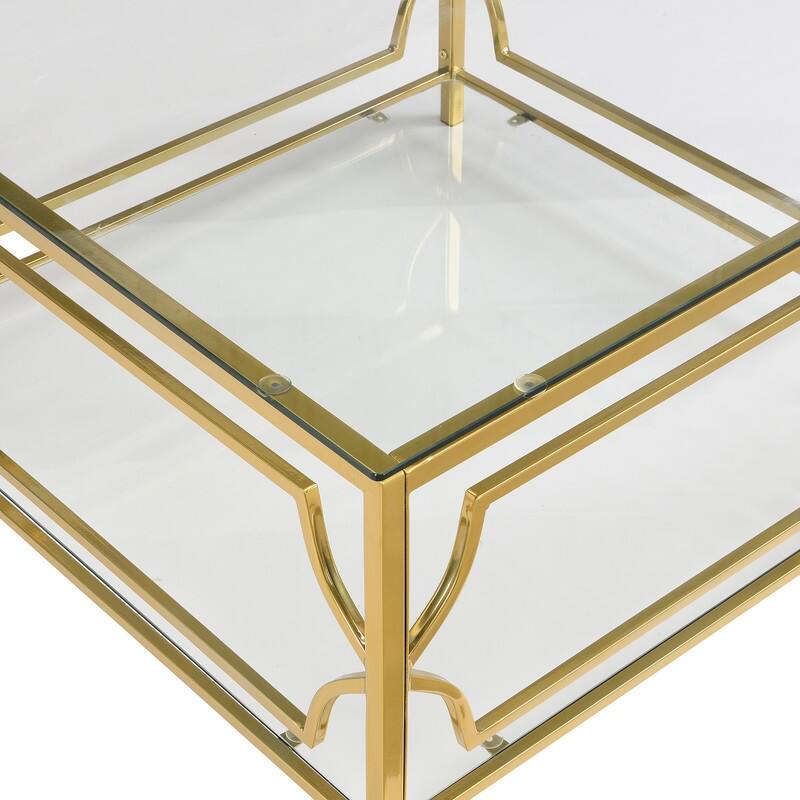Coffee Table Round Room Table, Stainless Steel Irregular Leg Tempered Glass Top
