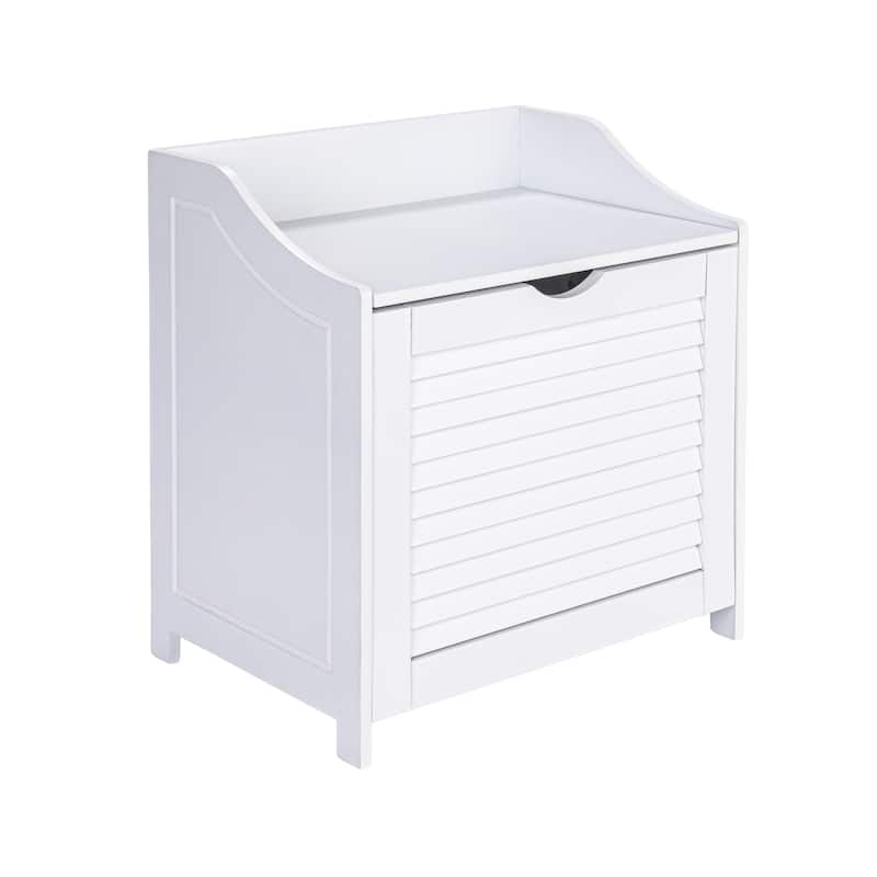 Household Essentials Single Load Hamper Cabinet Seat - White