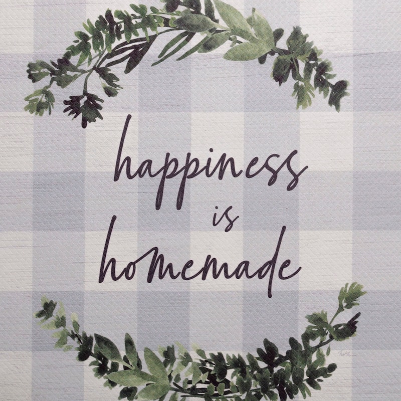 SoHome Cozy Living Happy is Homemade Buffalo Check Anti-Fatigue Kitchen Mat, Grey/Green